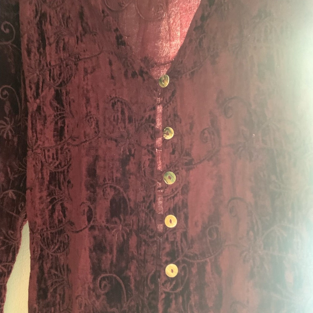 90’s Burgundy Velvet Blouse